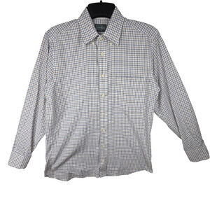 Vtg Gitman Bros Blue Dress Shirt Mens Medium Blue Made In USA Business Workwear